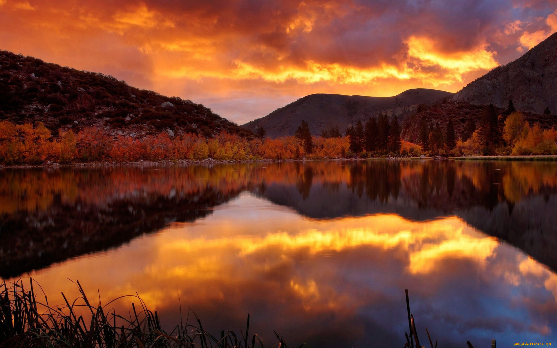 amazing, red, lake, sunset, , , , , , , 